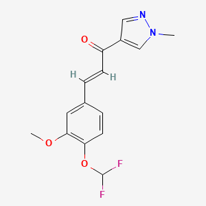 (2E)-3-[4-(difluoromethoxy)-3-methoxyphenyl]-1-(1-methyl-1H-pyrazol-4-yl)prop-2-en-1-one