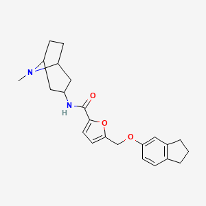 molecular formula C23H28N2O3 B10943978 5-[(2,3-dihydro-1H-inden-5-yloxy)methyl]-N-(8-methyl-8-azabicyclo[3.2.1]oct-3-yl)furan-2-carboxamide 