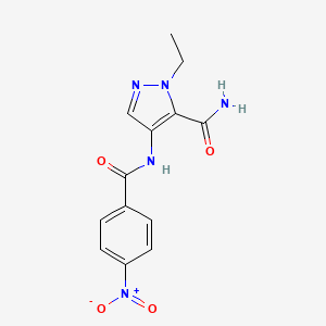 molecular formula C13H13N5O4 B10943985 1-ethyl-4-{[(4-nitrophenyl)carbonyl]amino}-1H-pyrazole-5-carboxamide 