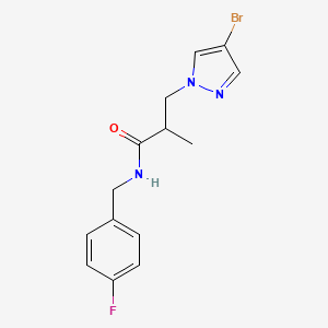 3-(4-bromo-1H-pyrazol-1-yl)-N-(4-fluorobenzyl)-2-methylpropanamide