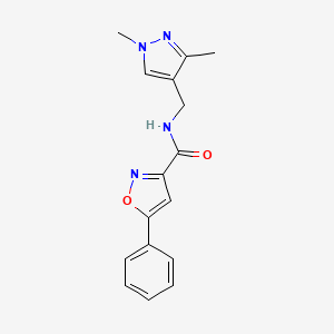 molecular formula C16H16N4O2 B10944019 N-[(1,3-dimethyl-1H-pyrazol-4-yl)methyl]-5-phenyl-1,2-oxazole-3-carboxamide 