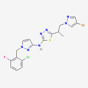 5-[1-(4-bromo-1H-pyrazol-1-yl)propan-2-yl]-N-[1-(2-chloro-6-fluorobenzyl)-1H-pyrazol-3-yl]-1,3,4-thiadiazol-2-amine