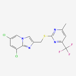 6,8-Dichloro-2-({[4-methyl-6-(trifluoromethyl)pyrimidin-2-yl]sulfanyl}methyl)imidazo[1,2-a]pyridine