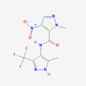 1-methyl-N-[5-methyl-3-(trifluoromethyl)-1H-pyrazol-4-yl]-4-nitro-1H-pyrazole-5-carboxamide