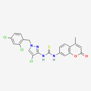 1-[4-chloro-1-(2,4-dichlorobenzyl)-1H-pyrazol-3-yl]-3-(4-methyl-2-oxo-2H-chromen-7-yl)thiourea