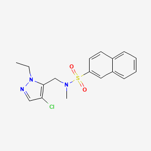 molecular formula C17H18ClN3O2S B10944103 N-[(4-chloro-1-ethyl-1H-pyrazol-5-yl)methyl]-N-methylnaphthalene-2-sulfonamide 