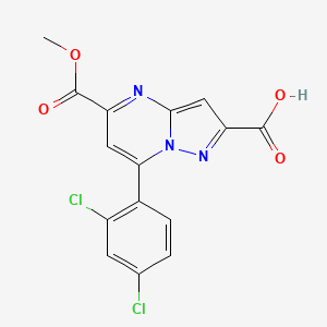 molecular formula C15H9Cl2N3O4 B10944107 7-(2,4-Dichlorophenyl)-5-(methoxycarbonyl)pyrazolo[1,5-a]pyrimidine-2-carboxylic acid 