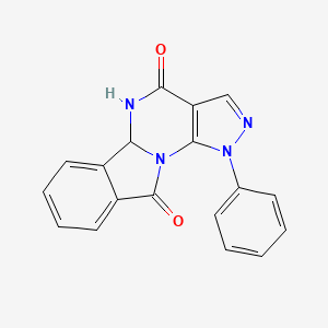 molecular formula C18H12N4O2 B10944117 Cyclopenta[a]fluorene-4,10-dione, 1-phenyl-5,5a-dihydro-1H-1,2,5,10a-tetraaza- 