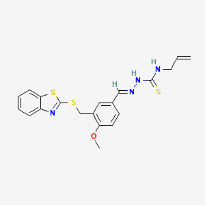 (2E)-2-{3-[(1,3-benzothiazol-2-ylsulfanyl)methyl]-4-methoxybenzylidene}-N-(prop-2-en-1-yl)hydrazinecarbothioamide