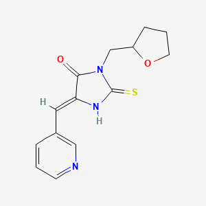 (5Z)-5-(pyridin-3-ylmethylidene)-3-(tetrahydrofuran-2-ylmethyl)-2-thioxoimidazolidin-4-one