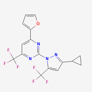 2-[3-cyclopropyl-5-(trifluoromethyl)-1H-pyrazol-1-yl]-4-(furan-2-yl)-6-(trifluoromethyl)pyrimidine