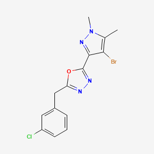 2-(4-bromo-1,5-dimethyl-1H-pyrazol-3-yl)-5-(3-chlorobenzyl)-1,3,4-oxadiazole