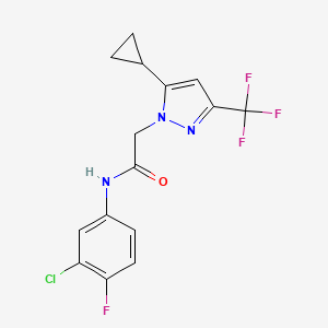 N-(3-chloro-4-fluorophenyl)-2-[5-cyclopropyl-3-(trifluoromethyl)-1H-pyrazol-1-yl]acetamide