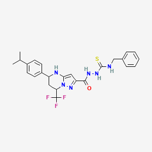 N-benzyl-2-({5-[4-(propan-2-yl)phenyl]-7-(trifluoromethyl)-4,5,6,7-tetrahydropyrazolo[1,5-a]pyrimidin-2-yl}carbonyl)hydrazinecarbothioamide