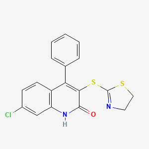 7-Chloro-3-(4,5-dihydro-1,3-thiazol-2-ylsulfanyl)-4-phenyl-2-quinolinol