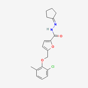 molecular formula C18H19ClN2O3 B10944248 5-[(2-chloro-6-methylphenoxy)methyl]-N'-cyclopentylidenefuran-2-carbohydrazide 