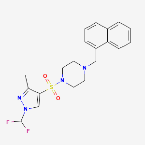 molecular formula C20H22F2N4O2S B10944257 1-{[1-(difluoromethyl)-3-methyl-1H-pyrazol-4-yl]sulfonyl}-4-(1-naphthylmethyl)piperazine 