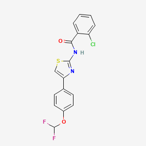 molecular formula C17H11ClF2N2O2S B10944260 2-chloro-N-{4-[4-(difluoromethoxy)phenyl]-1,3-thiazol-2-yl}benzamide CAS No. 7169-30-4