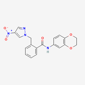 N-(2,3-dihydro-1,4-benzodioxin-6-yl)-2-[(4-nitro-1H-pyrazol-1-yl)methyl]benzamide