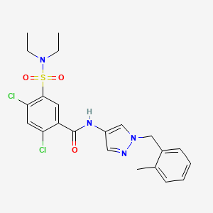 2,4-dichloro-5-(diethylsulfamoyl)-N-[1-(2-methylbenzyl)-1H-pyrazol-4-yl]benzamide