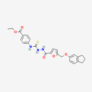 ethyl 4-({[2-({5-[(2,3-dihydro-1H-inden-5-yloxy)methyl]furan-2-yl}carbonyl)hydrazinyl]carbonothioyl}amino)benzoate