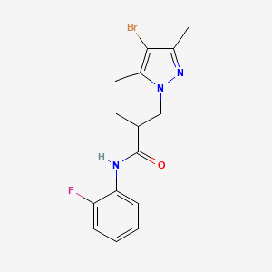 3-(4-bromo-3,5-dimethyl-1H-pyrazol-1-yl)-N-(2-fluorophenyl)-2-methylpropanamide