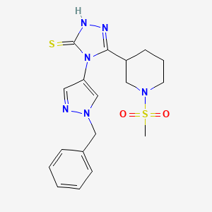 molecular formula C18H22N6O2S2 B10944315 4-(1-benzyl-1H-pyrazol-4-yl)-5-[1-(methylsulfonyl)piperidin-3-yl]-4H-1,2,4-triazole-3-thiol 