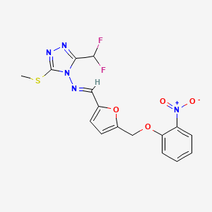 3-(difluoromethyl)-5-(methylsulfanyl)-N-[(E)-{5-[(2-nitrophenoxy)methyl]furan-2-yl}methylidene]-4H-1,2,4-triazol-4-amine