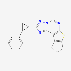 2-(2-phenylcyclopropyl)-9,10-dihydro-8H-cyclopenta[4,5]thieno[3,2-e][1,2,4]triazolo[1,5-c]pyrimidine