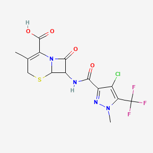 7-({[4-chloro-1-methyl-5-(trifluoromethyl)-1H-pyrazol-3-yl]carbonyl}amino)-3-methyl-8-oxo-5-thia-1-azabicyclo[4.2.0]oct-2-ene-2-carboxylic acid