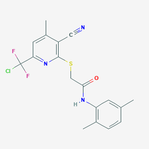 molecular formula C18H16ClF2N3OS B10944368 2-({6-[chloro(difluoro)methyl]-3-cyano-4-methylpyridin-2-yl}sulfanyl)-N-(2,5-dimethylphenyl)acetamide 