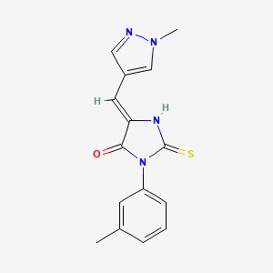 (5Z)-3-(3-methylphenyl)-5-[(1-methyl-1H-pyrazol-4-yl)methylidene]-2-thioxoimidazolidin-4-one