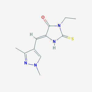 (5Z)-5-[(1,3-dimethyl-1H-pyrazol-4-yl)methylidene]-3-ethyl-2-thioxoimidazolidin-4-one