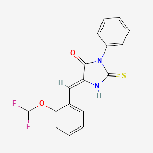 molecular formula C17H12F2N2O2S B10944376 (5Z)-5-[2-(difluoromethoxy)benzylidene]-3-phenyl-2-thioxoimidazolidin-4-one 