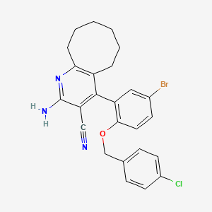 molecular formula C25H23BrClN3O B10944386 2-Amino-4-{5-bromo-2-[(4-chlorobenzyl)oxy]phenyl}-5,6,7,8,9,10-hexahydrocycloocta[b]pyridine-3-carbonitrile 