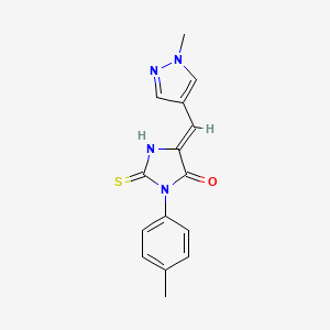 molecular formula C15H14N4OS B10944398 (5Z)-3-(4-methylphenyl)-5-[(1-methyl-1H-pyrazol-4-yl)methylidene]-2-thioxoimidazolidin-4-one 