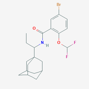 molecular formula C21H26BrF2NO2 B10944445 N~1~-[1-(1-Adamantyl)propyl]-5-bromo-2-(difluoromethoxy)benzamide 