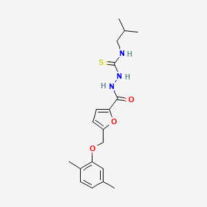 molecular formula C19H25N3O3S B10944472 2-({5-[(2,5-dimethylphenoxy)methyl]furan-2-yl}carbonyl)-N-(2-methylpropyl)hydrazinecarbothioamide 