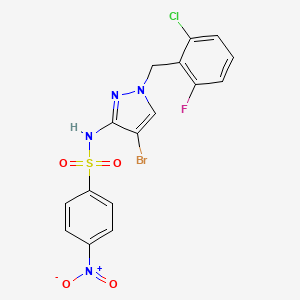 molecular formula C16H11BrClFN4O4S B10944486 N-[4-bromo-1-(2-chloro-6-fluorobenzyl)-1H-pyrazol-3-yl]-4-nitrobenzenesulfonamide 