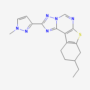 9-ethyl-2-(1-methyl-1H-pyrazol-3-yl)-8,9,10,11-tetrahydro[1]benzothieno[3,2-e][1,2,4]triazolo[1,5-c]pyrimidine