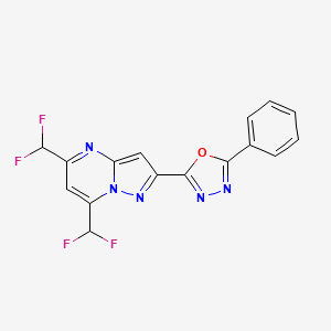 5,7-Bis(difluoromethyl)-2-(5-phenyl-1,3,4-oxadiazol-2-yl)pyrazolo[1,5-a]pyrimidine