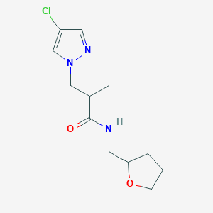 3-(4-chloro-1H-pyrazol-1-yl)-2-methyl-N-(tetrahydrofuran-2-ylmethyl)propanamide