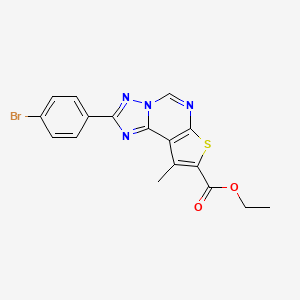 molecular formula C17H13BrN4O2S B10944540 Ethyl 2-(4-bromophenyl)-9-methylthieno[3,2-e][1,2,4]triazolo[1,5-c]pyrimidine-8-carboxylate 