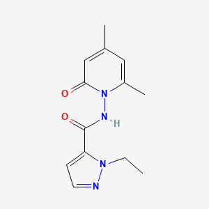 molecular formula C13H16N4O2 B10944551 N-(4,6-dimethyl-2-oxopyridin-1(2H)-yl)-1-ethyl-1H-pyrazole-5-carboxamide 