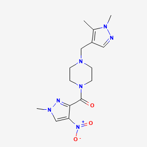 {4-[(1,5-dimethyl-1H-pyrazol-4-yl)methyl]piperazino}(1-methyl-4-nitro-1H-pyrazol-3-yl)methanone