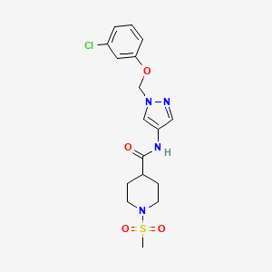 molecular formula C17H21ClN4O4S B10944590 N-{1-[(3-chlorophenoxy)methyl]-1H-pyrazol-4-yl}-1-(methylsulfonyl)piperidine-4-carboxamide 