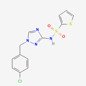 molecular formula C13H11ClN4O2S2 B10944591 N-[1-(4-chlorobenzyl)-1H-1,2,4-triazol-3-yl]thiophene-2-sulfonamide 