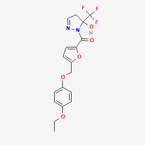 {5-[(4-ethoxyphenoxy)methyl]furan-2-yl}[5-hydroxy-5-(trifluoromethyl)-4,5-dihydro-1H-pyrazol-1-yl]methanone