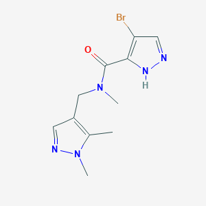 molecular formula C11H14BrN5O B10944600 4-bromo-N-[(1,5-dimethyl-1H-pyrazol-4-yl)methyl]-N-methyl-1H-pyrazole-3-carboxamide 