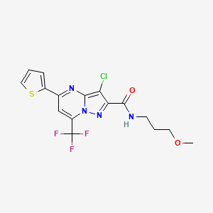 3-chloro-N-(3-methoxypropyl)-5-(thiophen-2-yl)-7-(trifluoromethyl)pyrazolo[1,5-a]pyrimidine-2-carboxamide